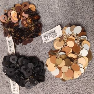 3 Bracelets. Black.  Brown Rust. Multi colors. White. Rust.  Gold colors  SALE